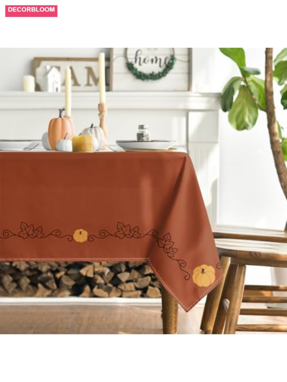 Fall Pumpkin Rectangular Tablecloth 52x70 Polyester - Picture 2 of 6